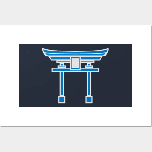 Torii gate (blue) Posters and Art